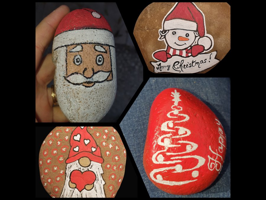 Christmas rock Pattern - How to decorate rocks for Christmas?