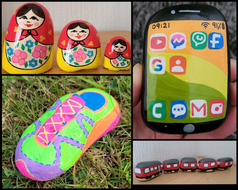 Original rocks smartphone train shoes russian doll