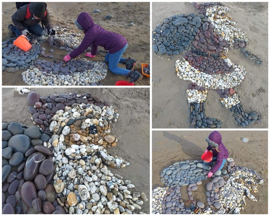 Pre Noel sur la plage en galet