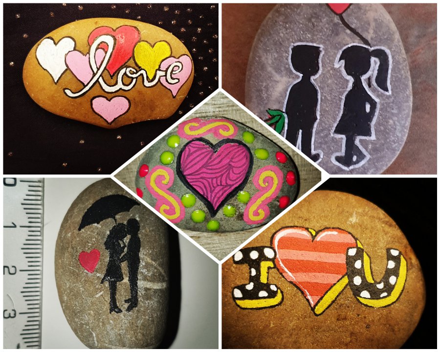 Valentine's day - painting rocks
