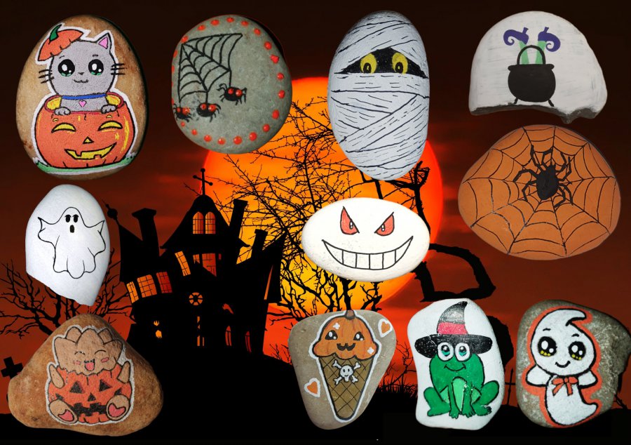 Drawing tutorials for your Halloween painted rocks