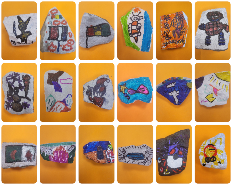 Painted rocks from school