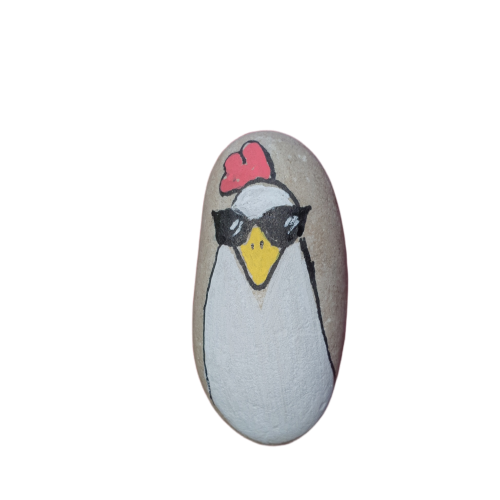 Chicken on rock