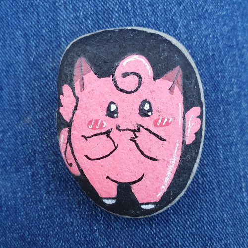Clefairy drawing on rock