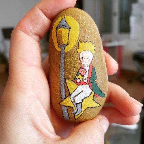 The Little Prince on rock - Let's play with painted rocks !