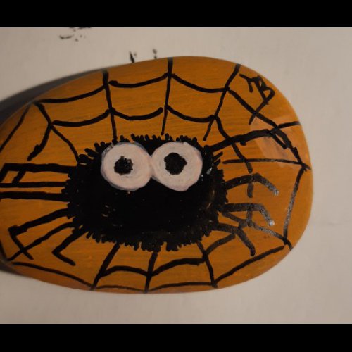 Créateur galet 35 Halloween araignée