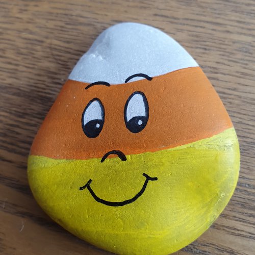 Candy Corn - Painted rock