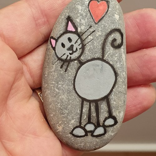 Easy cat - Rock Painting