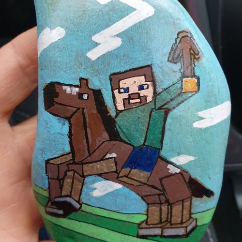 Steve sur son cheval - Minecraft