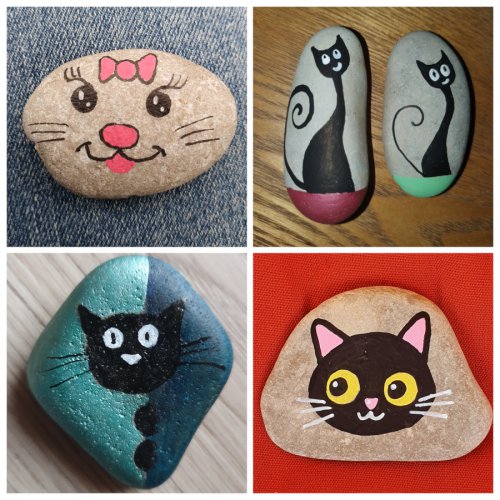 Easy cat - Rock Painting