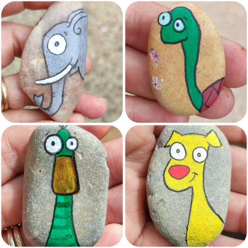 Some funny animals on rock