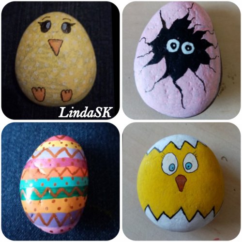 LindaSK Easter drawings on rock