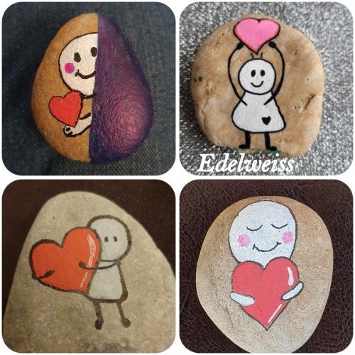 Easy love drawing on rock