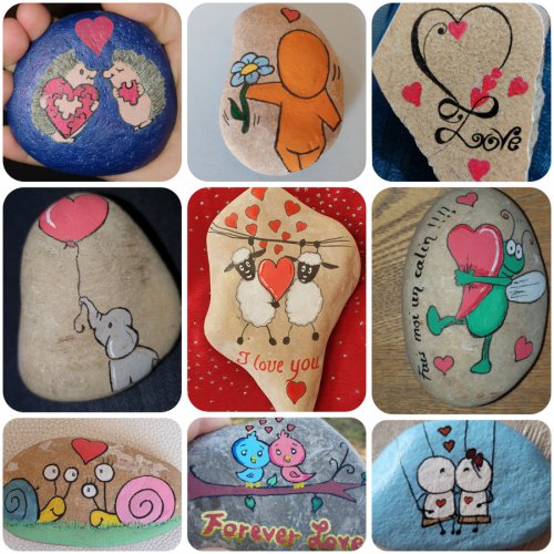 Valentine\'s day drawing ideas on rock