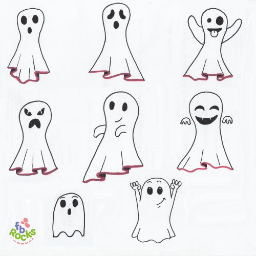 Easy ghost drawing for kids