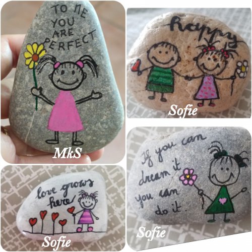 Cute painting for kids on Rock