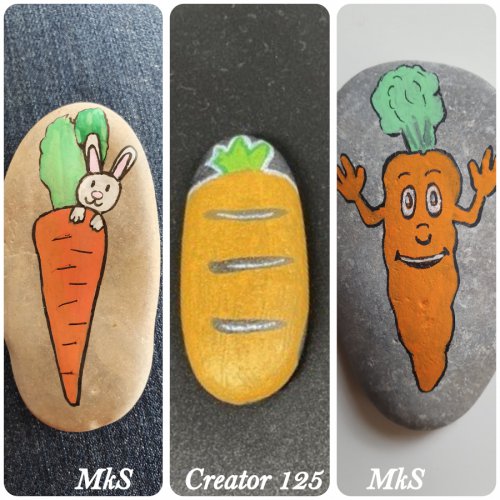 Easy drawing of carrot on rock
