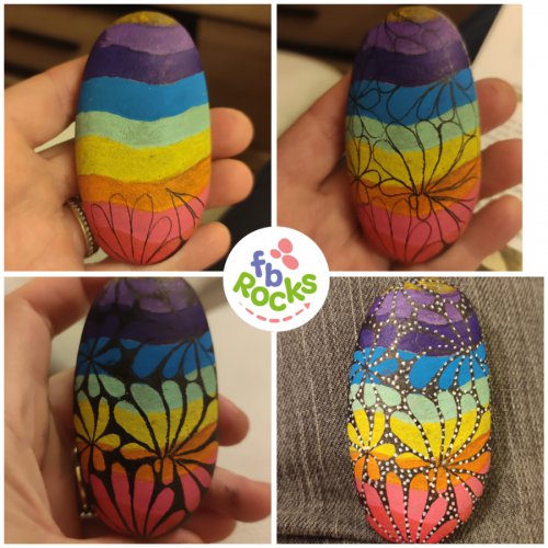 Easy Tutorial drawing for painted rock