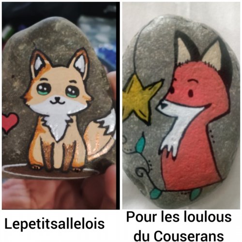Easy fox drawing for rock painting