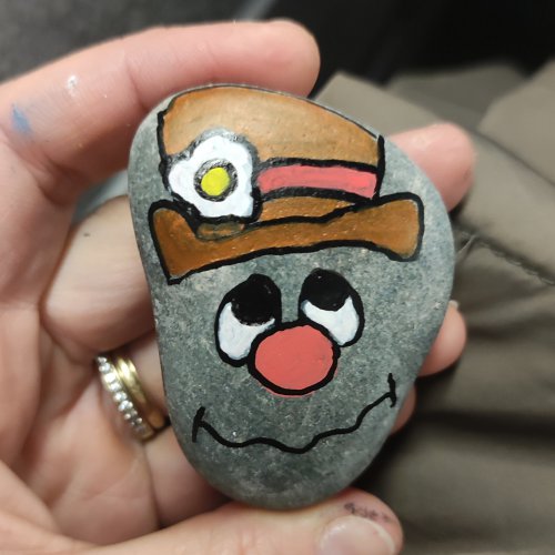 Easy drawing - painted rock