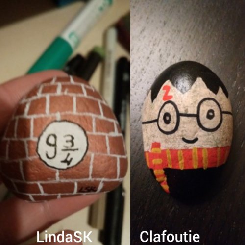 Harry Potter drawings on rock