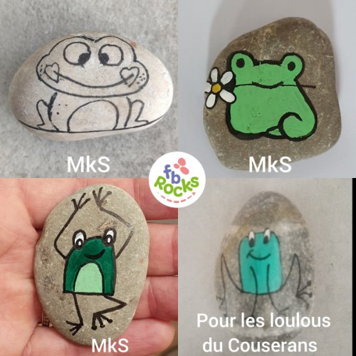 Easy frog drawing on rock