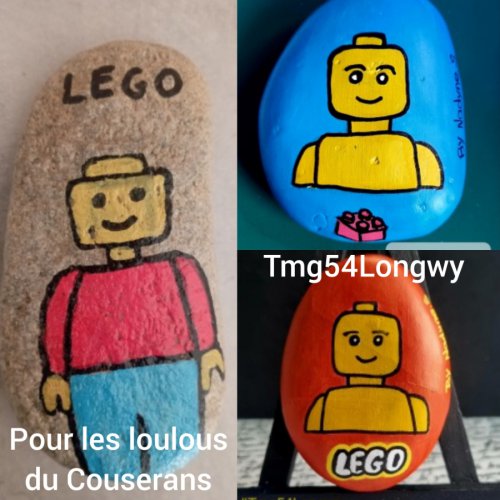 Easy Lego drawing on rock