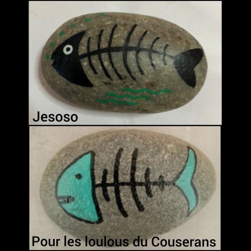 Easy Fish drawing on rock