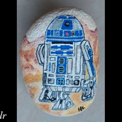 Hbilr Dessin de R2D2 Star Wars sur galet