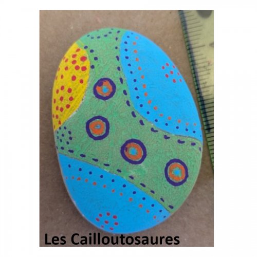 Les Cailloutosaures Galet color avec des petits points