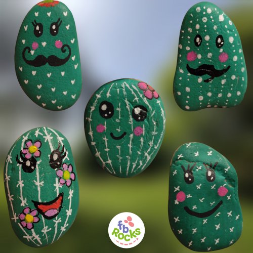 Dessin facile de cactus sur galet dcoration de jardin