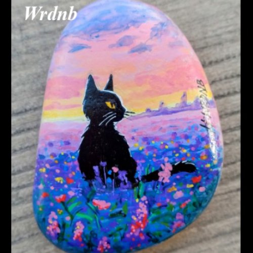 Wrdnb Cat and flowers