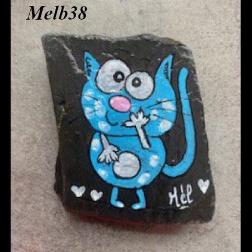 Melb38 Cute blue cat drawing