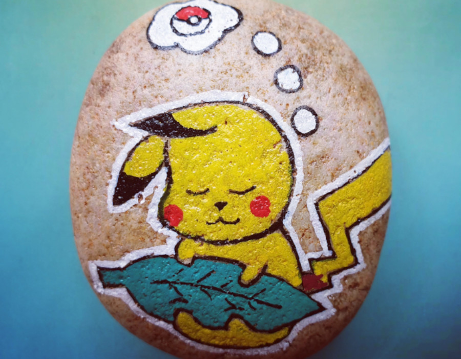 Quite difficult Rock painting dreamer pikachu : 1632330059.pikachu900.jpg