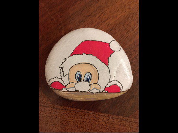 Christmas Painted Rock SC119 Santa Claus on rock : 1640667569.sc119.jpg