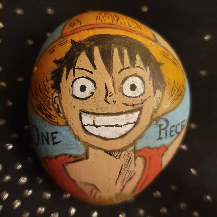 Quite difficult One piece Monkey D. Luffy One piece Painted Rock : 1645603377.monkey.d.luffy.one.piece.jpg