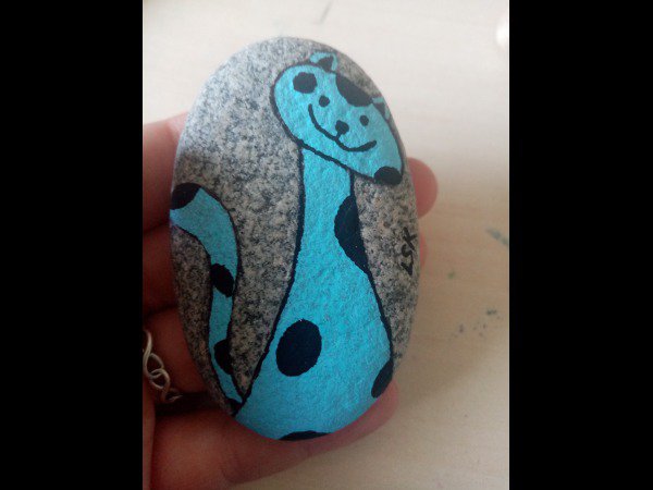 Rocks for kids Linda 57590 Blue cat : 1657102092.linda.57590.chat.bleu.jpg