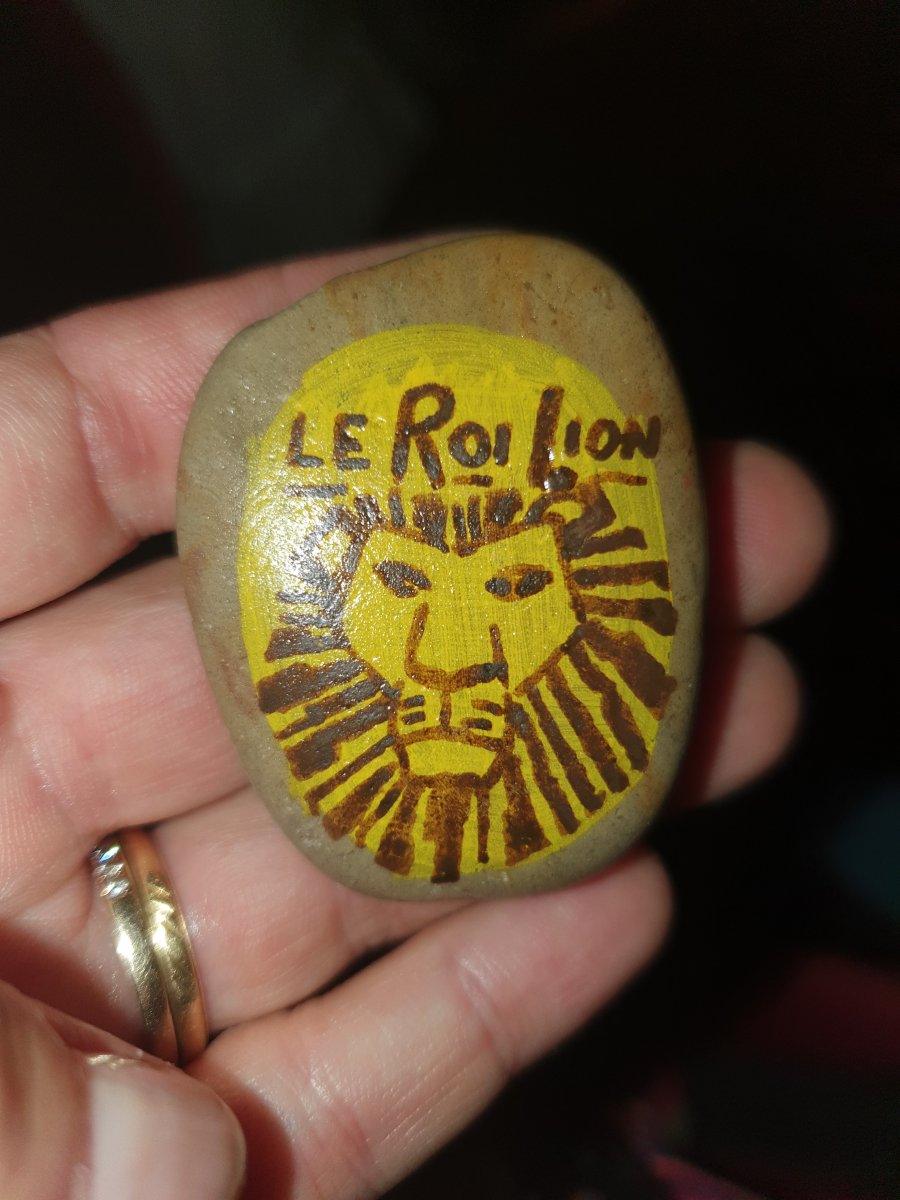Medium difficulty Lion King - Painted rocks : 1661548535.le.roi.lion.jpg