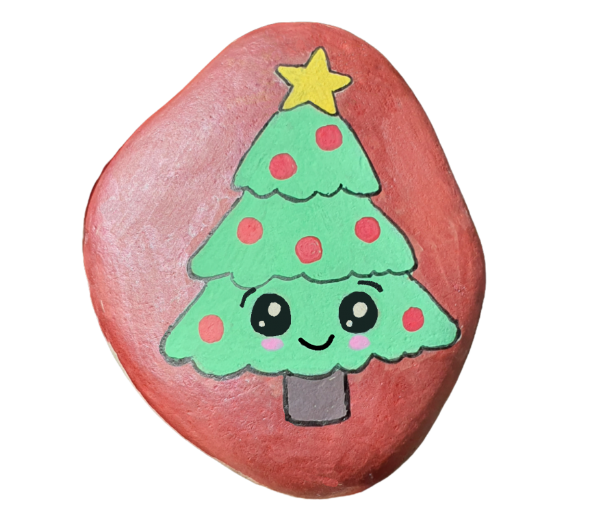 Galet peint de Nol Sapin de Noel Kawaii - Dcoration de Nol : 1668414717.sapin.de.noel.kawaii.png