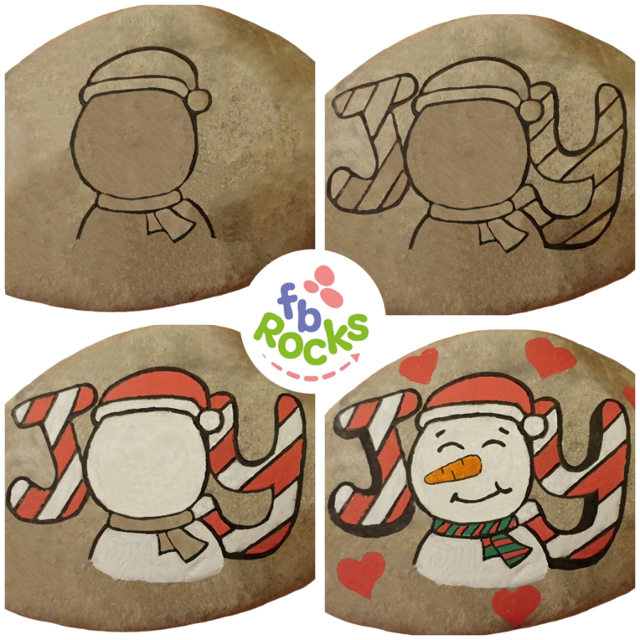 Christmas Painted Rock Snowman Jay - Painted rock : 1699092617.dessin.joy.pour.noel.jpg