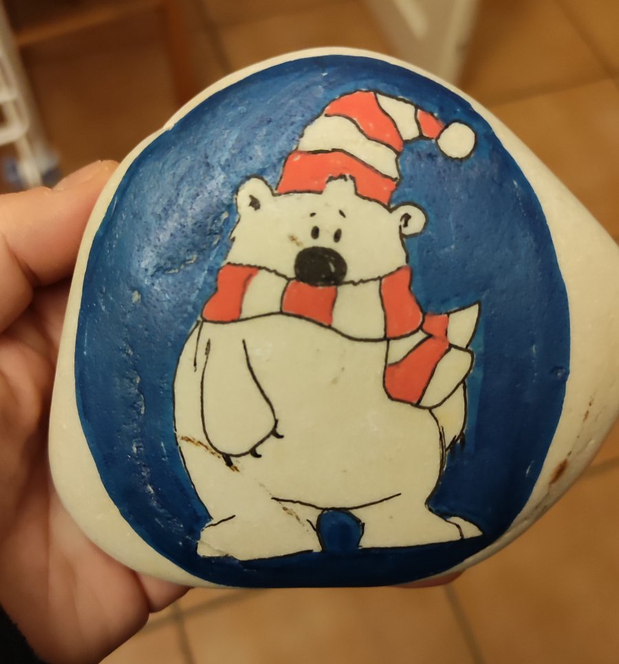 Christmas Painted Rock christmas bear : 1703527680.img.20231225.190445.jpg