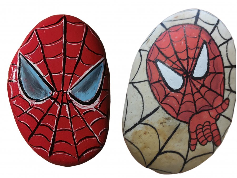 Medium difficulty Spiderman on rock - painted rock : 1709789150.polish.20240307.062440254.jpg