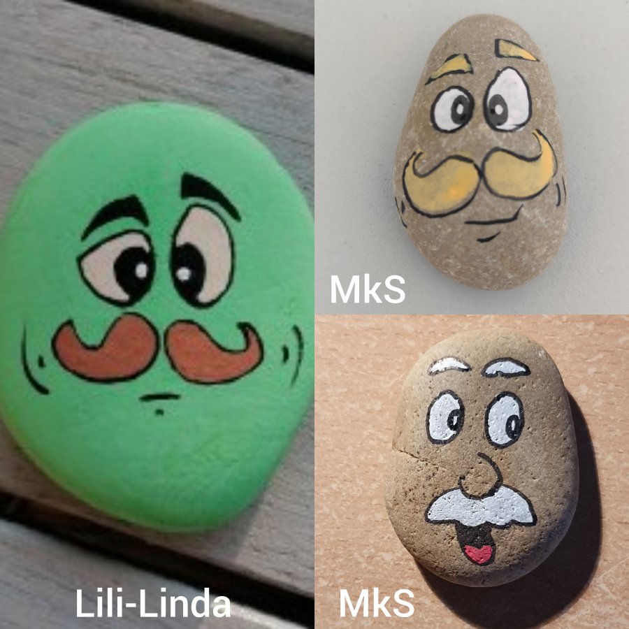Painted rocks faces, Barbapapa and m&m's Mustache faces : 1720433840.polish.20240708.121220428.jpg