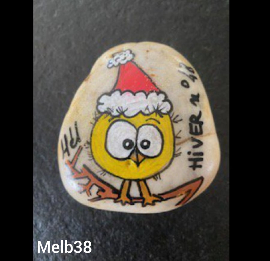 Christmas Painted Rock Melb38 little christmas bird : 1731447984.polish.20241112.224324358.jpg