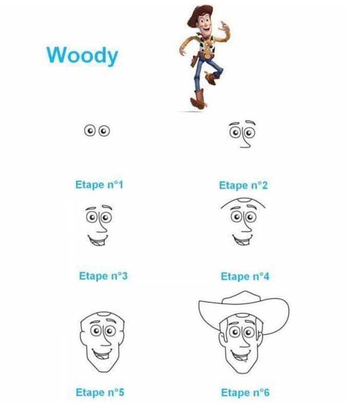 Tutoriel dessin Woody Toys Story Disney
