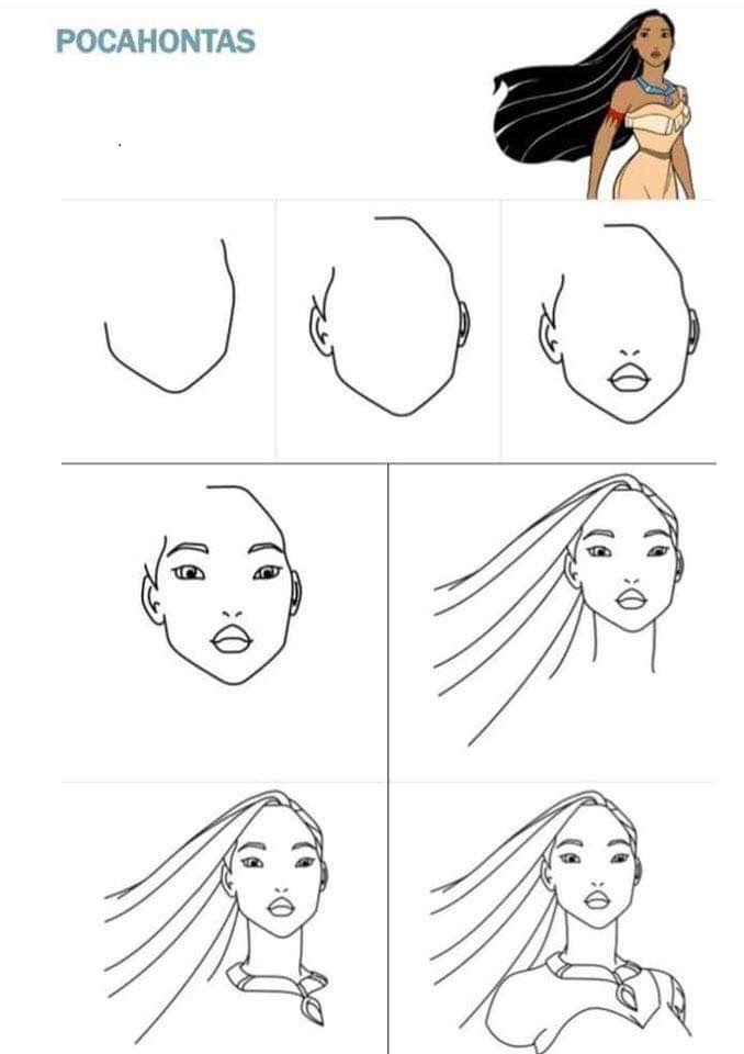Tutoriel dessin Pocahontas