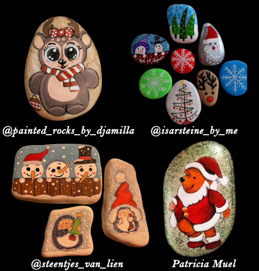 Rock christmas rock painting ideas