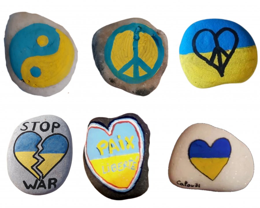 Coeurs peints pour l'Ukraine