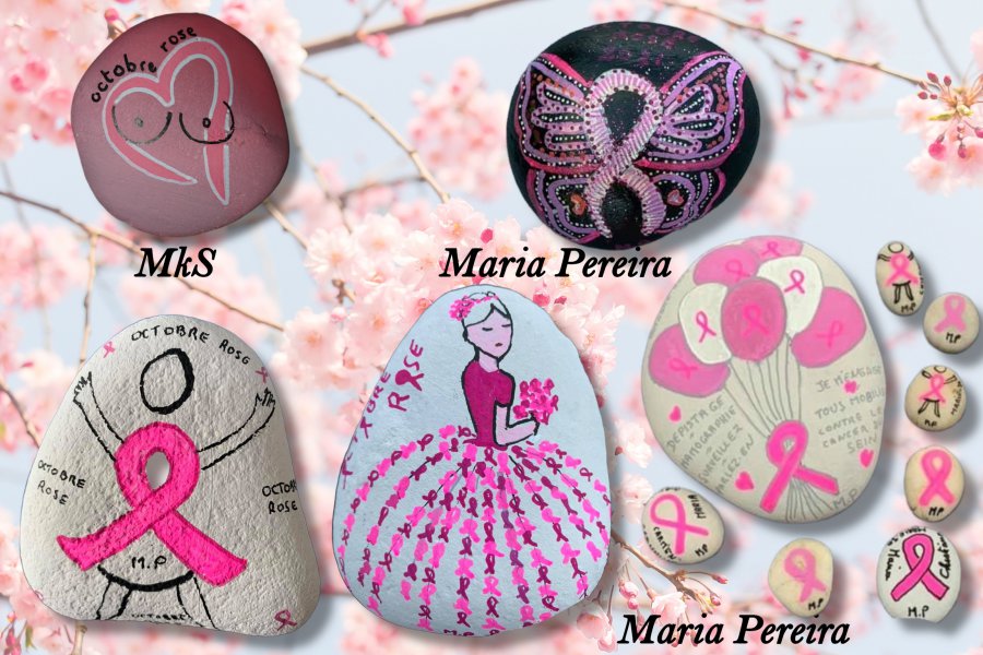 Galets peints pour octobre rose