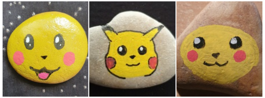 Pikachu drawing for kids - Painted rock